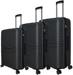 Dream House Travel Suitcases Hard Gray with 4 Wheels Set of 3pcs