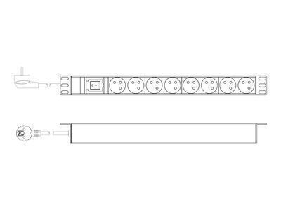 Digitus Strip Aluminum Πολύπριζο Rack DN-95402-1-FR 1τμχ