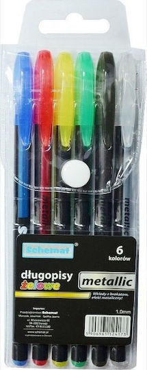 Schemat Metallic Zelum Längen 6 Farben Schreibstifte Gel Mehrfarbig