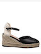 Sante Platforme dama în stil espadrile Negre