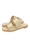 Sandale Casual Damă Din Piele Aurii Regular Fit