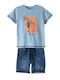 Kinder-Set mit Shorts Sommer 2Stück Light Blue