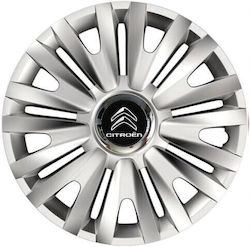 Versaco Car Hubcap Set Royal Rc with Citroen Emblem 16" 4pcs Silver