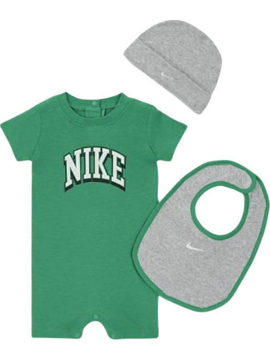 Nike Комплект Бебешко Боди Къс ръкав Green 3бр