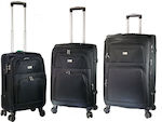 Rain Travel Suitcases Black with 4 Wheels