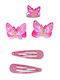 Great Pretenders Set of Kids Hair Clips with Hair Clip / Rubber Band Animal in Pink Color