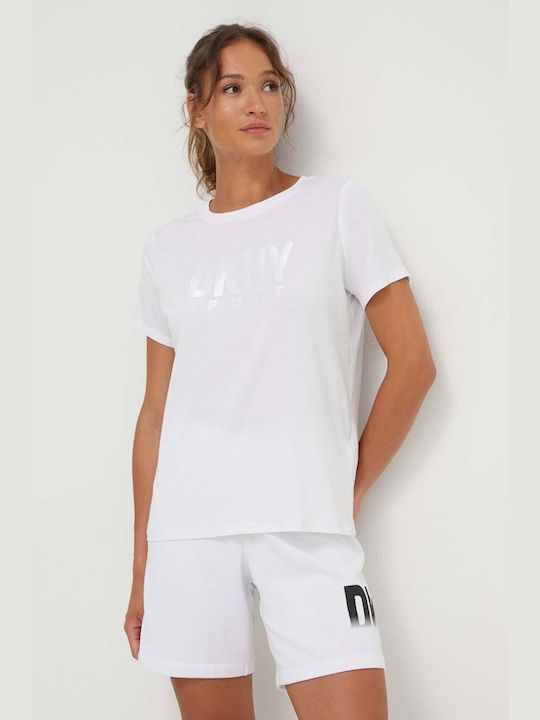 DKNY Γυναικεία Μπλούζα Κοντομάνικη Λευκο