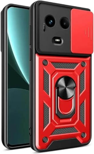 Slide Umschlag Rückseite Silikon Rot (Realme 11)