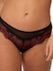 Damen Zeichenfolge mit Spitze Schwarz