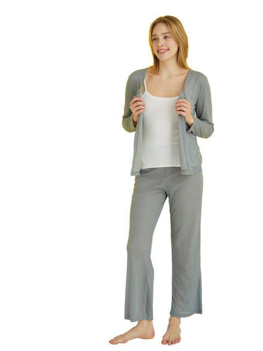Siyah Inci Set Pijamale pentru Femei Light Gray Siyah Inci Set Pijamale pentru Femei Light Gray
