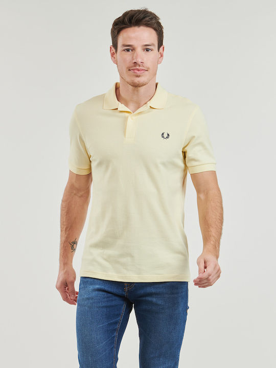 Fred Perry Men's Short Sleeve Blouse Polo Yellow