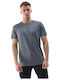 4F Herren Sportliches Kurzarmshirt Silber