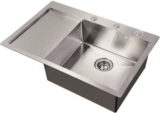 Inter Ceramic Ick Drop-In Кухненски Мивка Inox Дължина 78xШирина 51см Сребрист