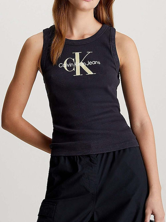 Calvin Klein Women's Blouse Cotton Sleeveless Black