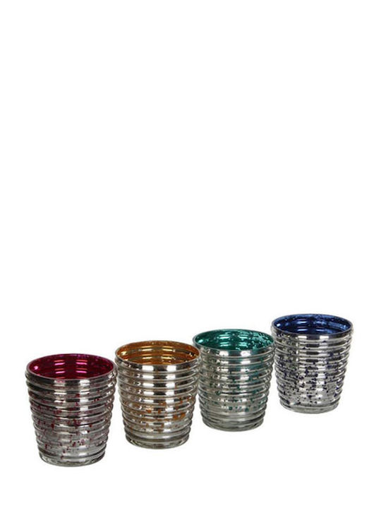 Plastona Candle Holder Glass 7x7x7cm 1pcs Various Colors