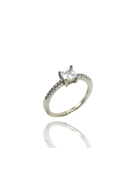 Women's Silver Ring with Zircon