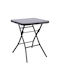 Baleno Outdoor Dinner Foldable Table with Glass Surface and Metal Frame Black 60x60x70cm