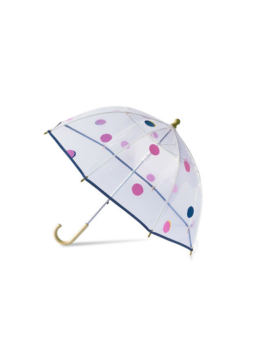 Kids Curved Handle Umbrella with Diameter 61.5cm Transparent