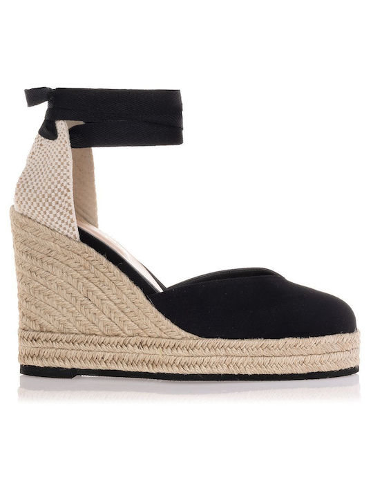 Sante Damenplattformen im Espadrilles-Stil Schwarz