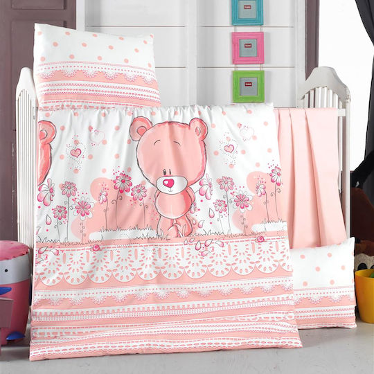 Beauty Home Бебешки Чаршаф За Количка Памук Сьомга Розов 100x150бр
