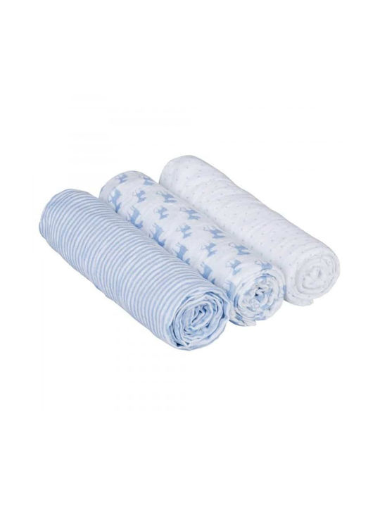 Laessig Πάνες Αγκαλιάς Light Blue 85x85εκ. 3τμχ
