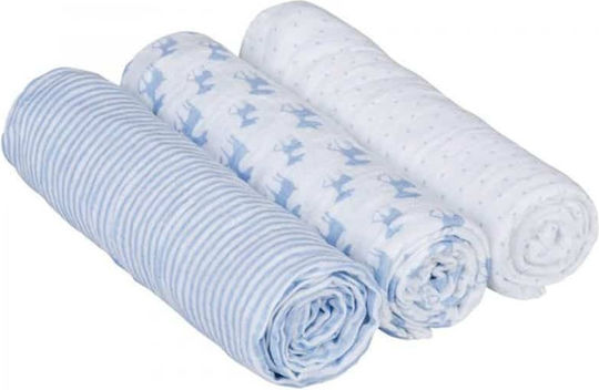 Laessig Πάνες Αγκαλιάς Light Blue 85x85εκ. 3τμχ