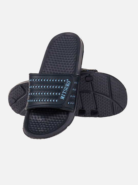 Mitsuko Herren Slides Blau