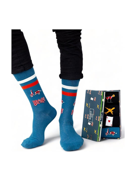Closet22 Herren Gemusterte Socken Mehrfarbig 4Pack