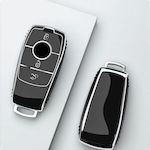 Silicone Car Key Cover Case with 3 Buttons for Mercedes Benz Black