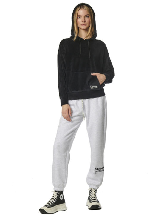 Body Action Women's Sweatshirt Velvet Hooded Black