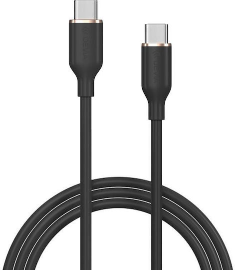Devia Ec632 USB 2.0 Cable USB-C Male - USB-C 60W PD Black 1.2m
