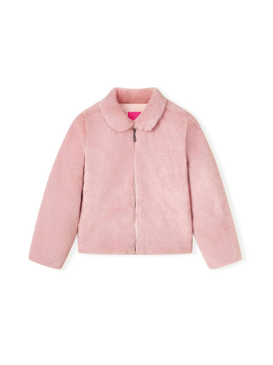 vidaXL Kids Fur Coat Pink