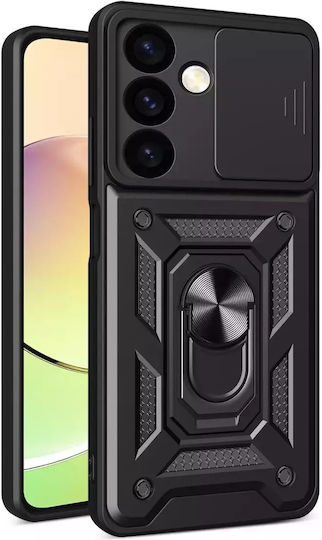 Hurtel Hybrid Umschlag Rückseite Silikon / Kunststoff Schwarz (Redmi 13C 5G)