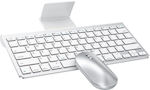 Omoton KB088+BM001 Kabellos Bluetooth Tastatur & Maus Set Weiß