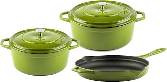 Hosse Set de Vase de Gătit din Fontă Bamboo 3 Piese