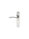 Import Hellas Lever Front Door with Plate Left Nickel Matte