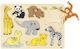 Wooden Kids Puzzle Pegged Wild Animals for 2+ Years 8pcs Goki