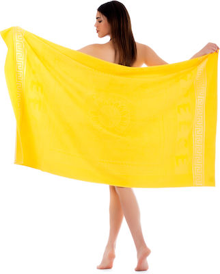 Πετσέτα Θαλάσσης Βαμβακερή Κίτρινη 170x100εκ.