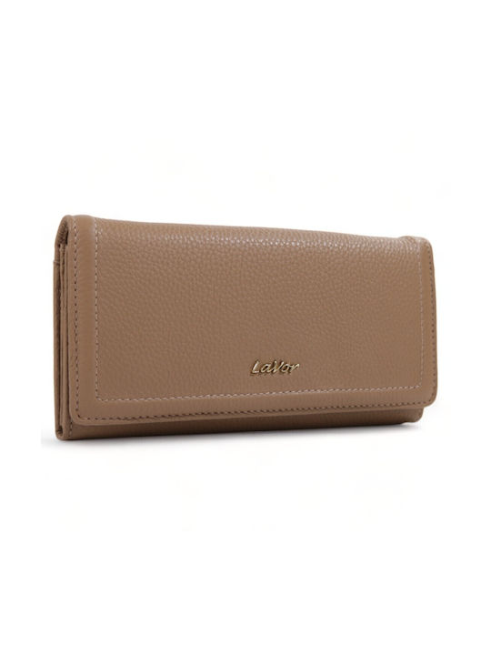 Lavor Large Leather Women's Wallet with RFID Nude