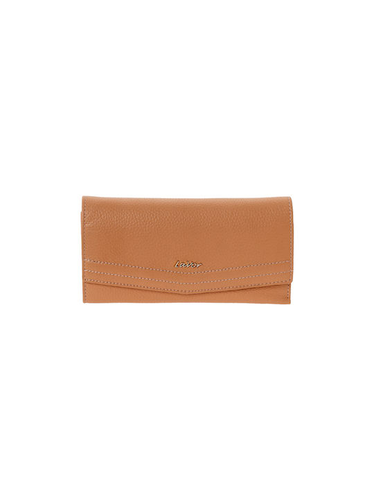 Lavor Large Leather Women's Wallet Coins with RFID Orange