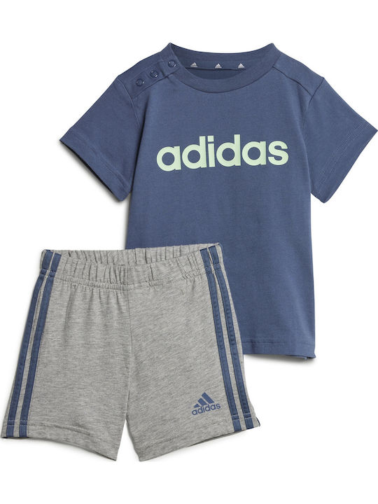 adidas Kids Set with Shorts Navy Blue Grey Melange 2 Pieces