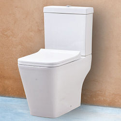 Kolossos Wandmontiert Kunststoff Toiletten-Spülung Rechteckig Weiß