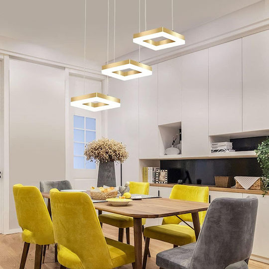 Powertech Висящо Таванно Осветително Тяло Златисто LED с Неутрално Бяло Осветление 70x120x120см