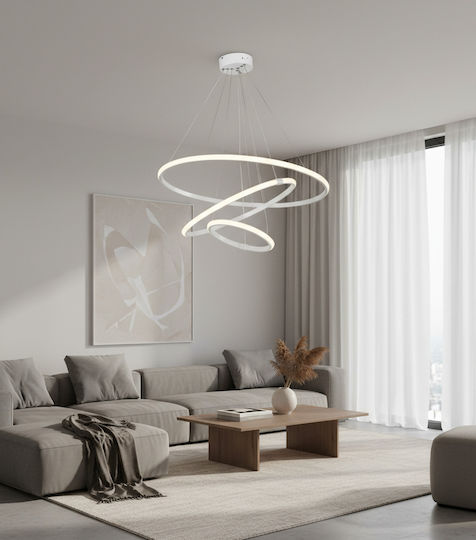 Powertech LED Κρεμαστό Φωτιστικό Λευκό 60x60εκ.
