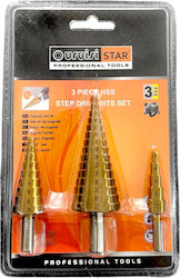 Uruisi Star Satz 3 Konische Bohrer HSS Titan für Metall 4-32mm