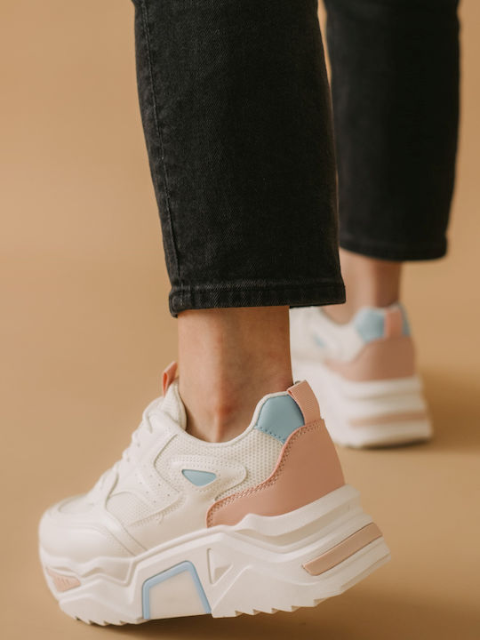 Plato Femei Chunky Sneakers White / Pink