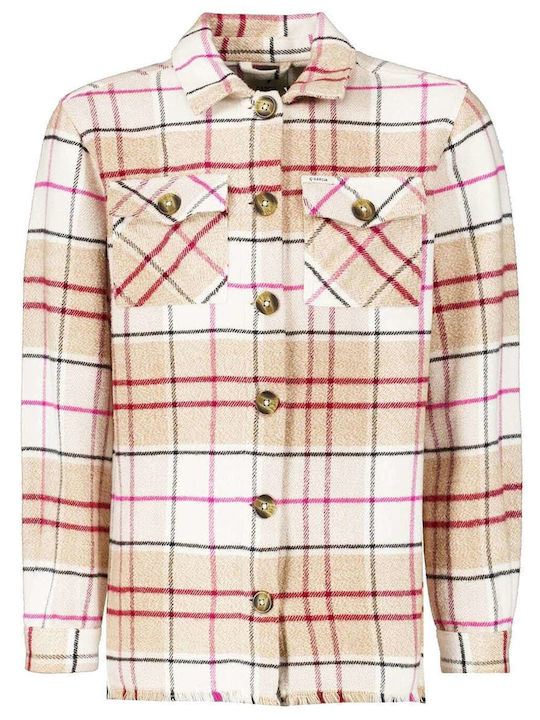 Kids Checked Shirt Long Sleeve Brown