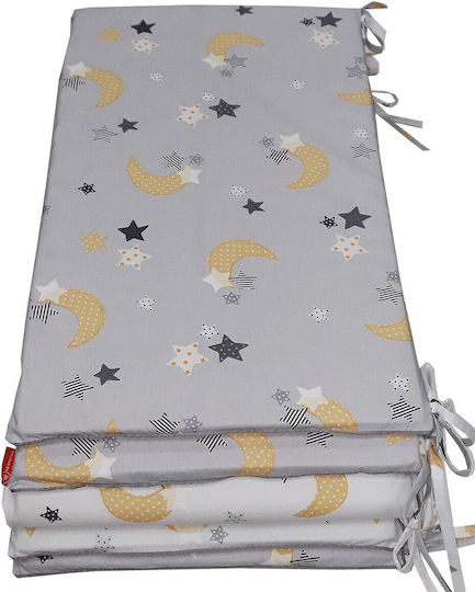 Beboulino Moon Stars Crib Bumpers Classic Inside Grey White 60x120cm