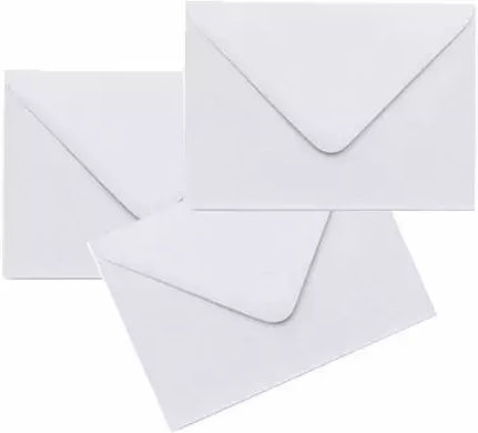 Exas Paper Envelope Correspondence with Adhesive 1pcs in White Color