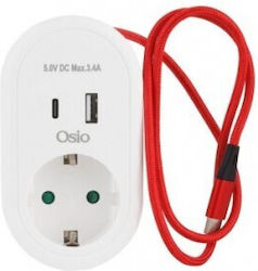 Osio Power Strip with Cable 0.6m Osio Power Strip with Cable 0.6m